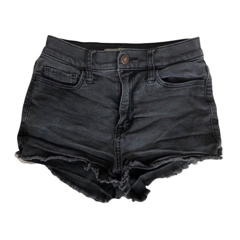 black jean shorts